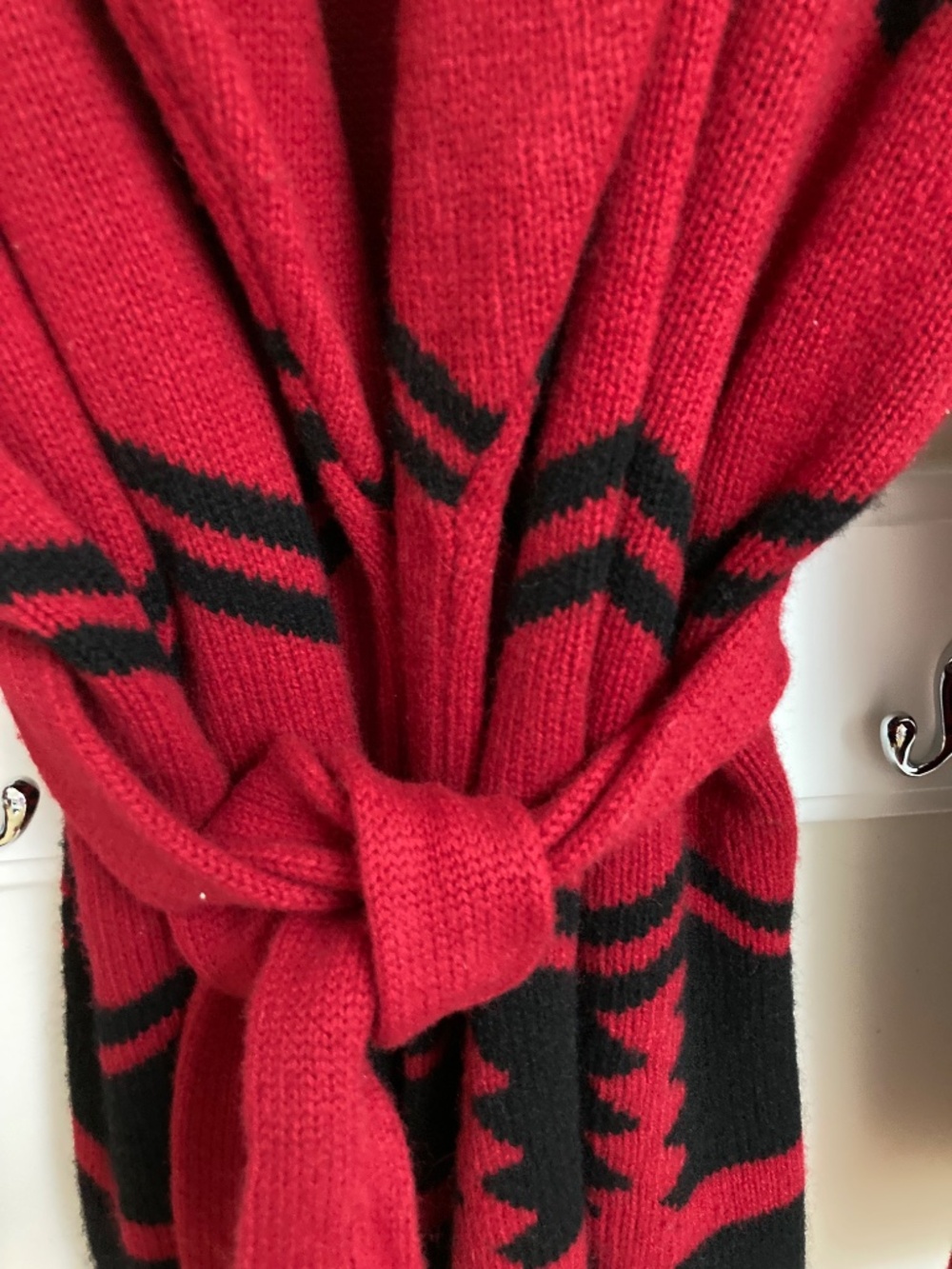 Ralph Lauren women’s (or could be men’s) lambswool belted cardigan Aztec sweater - Picture 3 of 6